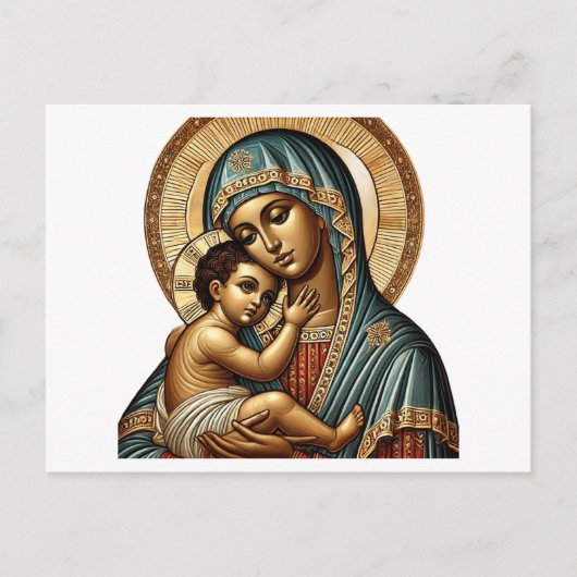 Jungfrau Maria mit dem Jungen Jesus Christus Postkarte (Vorderseite)