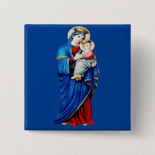 Jungfrau Maria mit Jesuskind Button