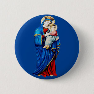 Jungfrau Maria mit Jesuskind Button