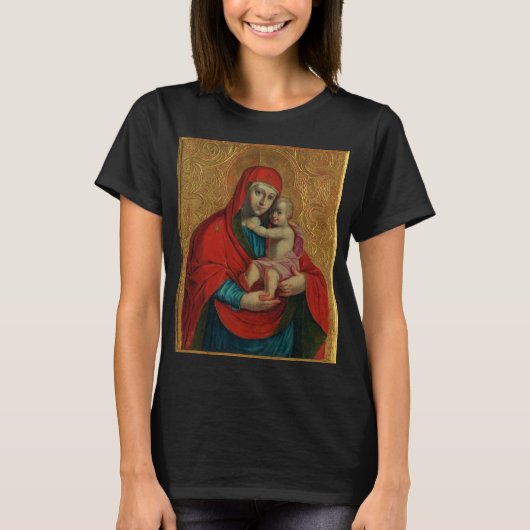 Jungfrau Maria mit Jesuskind von Jan Rombauer T-Shirt (Vorderseite)