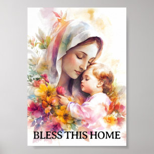 Jungfrau-Maria-Plakat Religiöser Haussegen Poster