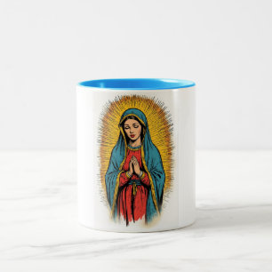 Jungfrau Maria Retro-Kaffeetasse Zweifarbige Tasse