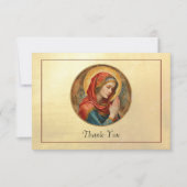 Jungfrau Maria römisch-katholische Beerdigung bete Dankeskarte (Vorderseite)