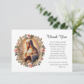 Jungfrau Maria Rose beten katholische Beerdigung Dankeskarte (Stehend Vorderseite)