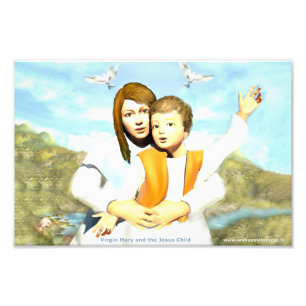 Jungfrau Maria und das Kind Jesus Fotodruck
