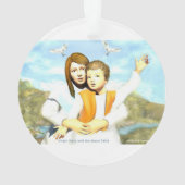 Jungfrau Maria und das Kind Jesus Ornament (Rückseite)