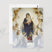 Jungfrau Maria und Jesus mit Engeln Postkarte (Vorne/Hinten)