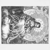 Jungfrau Maria und Jesus Schwarz und Weiß Fleecedecke (Vorderseite (Horizontal))