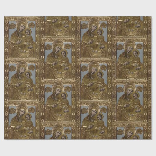 Jungfrau Maria und Säugling Jesus Christus Geschenkpapier (Flach)