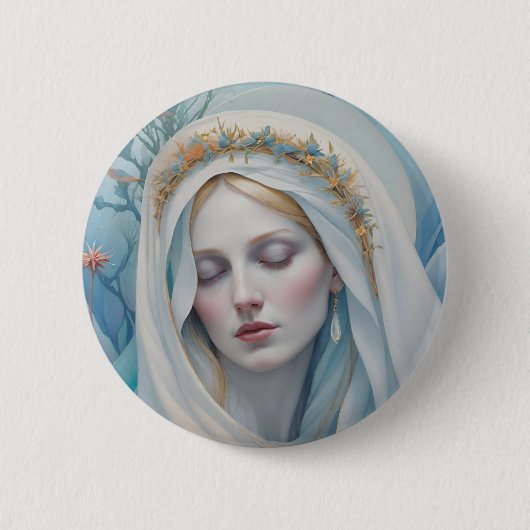 Jungfrau Mary Abzeichen Button (Vorderseite)