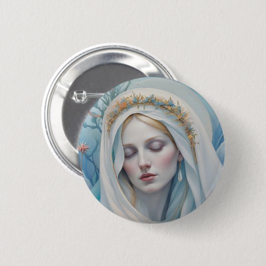 Jungfrau Mary Abzeichen Button (Vorne & Hinten)