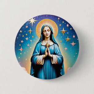 Jungfrau Mary Abzeichen Button