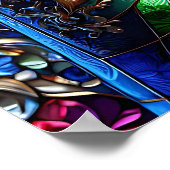 Jungfrau Mary and Baby Jesus Halted Glass Poster (Ecke)