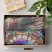 Jungfrau Mary and Baby Jesus Halted Glass Seidenpapier (Geschenk)