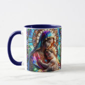 Jungfrau Mary and Baby Jesus Halted Glass Tasse (Links)