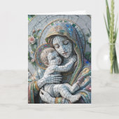 Jungfrau Mary and Baby Jesus | Mosaikstatue Karte (Vorderseite)