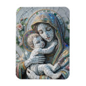 Jungfrau Mary and Baby Jesus | Mosaikstatue Magnet (Vertikal)