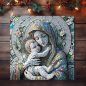 Jungfrau Mary and Baby Jesus | Mosaikstatue Poster