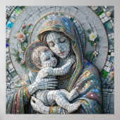 Jungfrau Mary and Baby Jesus | Mosaikstatue Poster (Vorne)