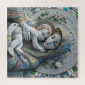 Jungfrau Mary and Baby Jesus | Mosaikstatue Puzzle (Horizontal)