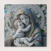 Jungfrau Mary and Baby Jesus | Mosaikstatue Puzzle (Vertikal)