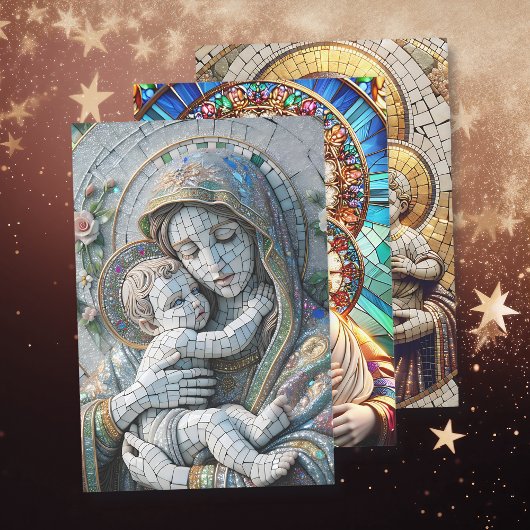 Jungfrau Mary and Baby Jesus | Mosaikwein Geschenkpapier Set