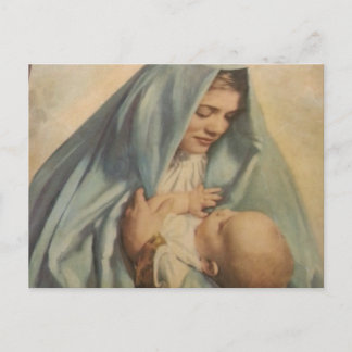 Jungfrau Mary and Baby Jesus Postcard Postkarte