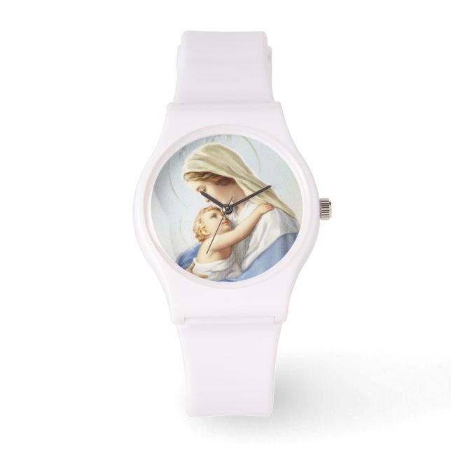 Jungfrau Mary and Baby Jesus Watch Armbanduhr (Vorderseite)
