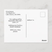 Jungfrau Mary and Baby Jesus | Weihnachten Postkarte (Rückseite)