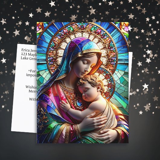 Jungfrau Mary and Baby Jesus | Weihnachten Postkarte