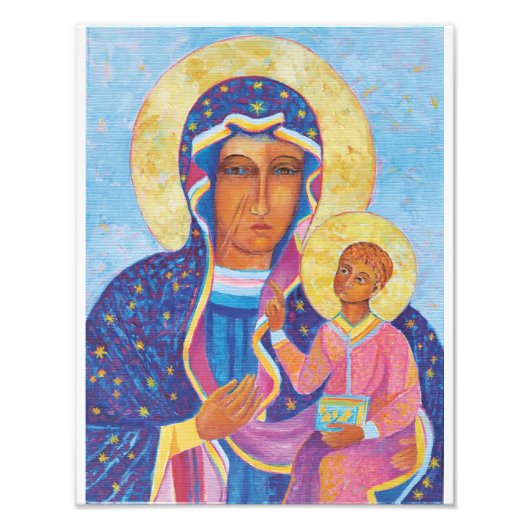 Jungfrau Mary and Child Jesus Black Madonna Mary Fotodruck (Vorne)