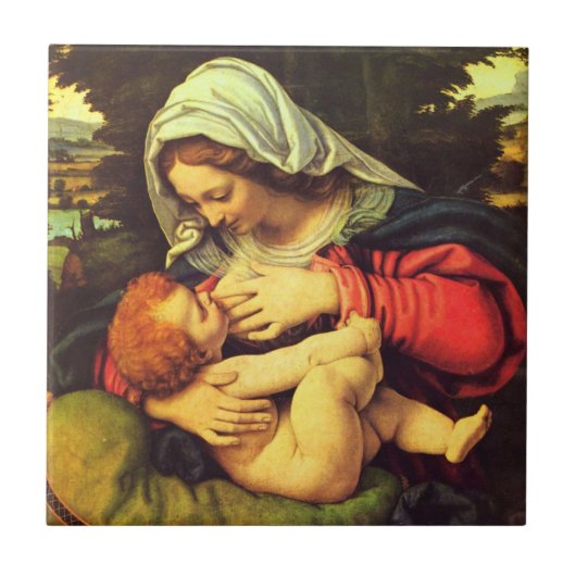 Jungfrau Mary and Child von Andrea Solario Fliese (Vorderseite)
