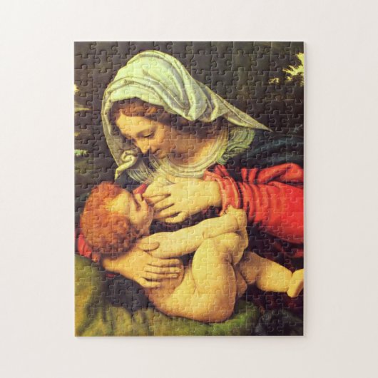Jungfrau Mary and Child von Andrea Solario Puzzle (Vertikal)