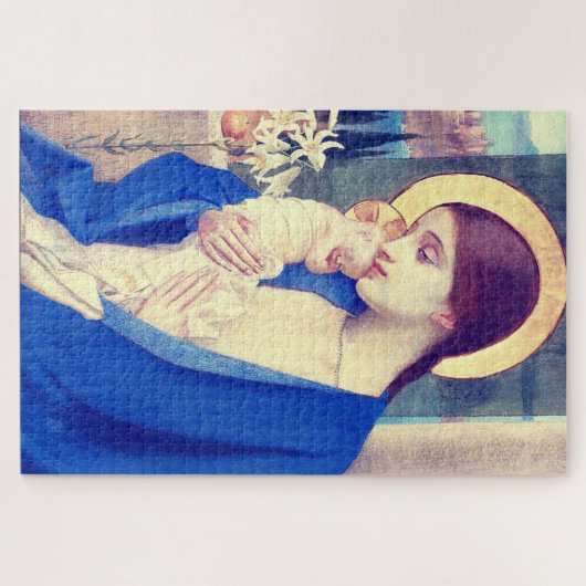 Jungfrau Mary and Child von Marianne Stokes Puzzle (Horizontal)