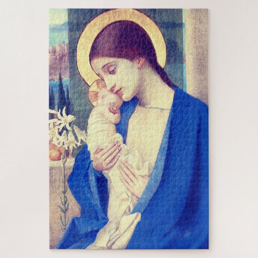 Jungfrau Mary and Child von Marianne Stokes Puzzle (Vertikal)