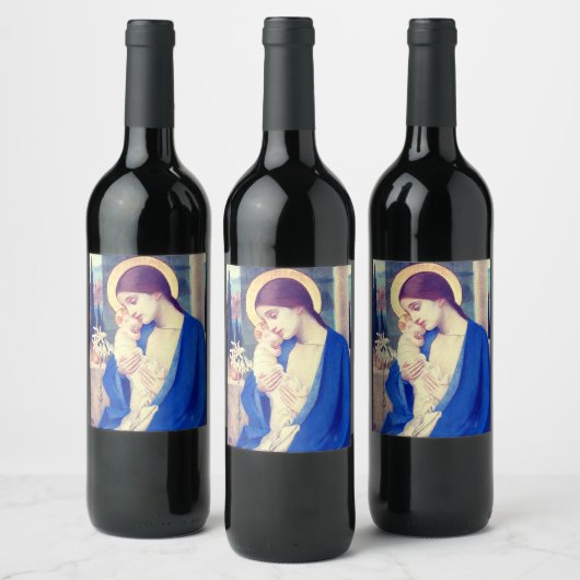 Jungfrau Mary and Child von Marianne Stokes Weinetikett (Flaschen)