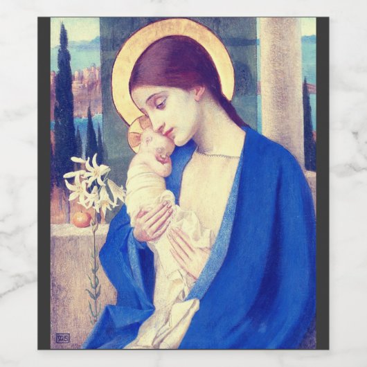Jungfrau Mary and Child von Marianne Stokes Weinetikett (Einzelnes Label)