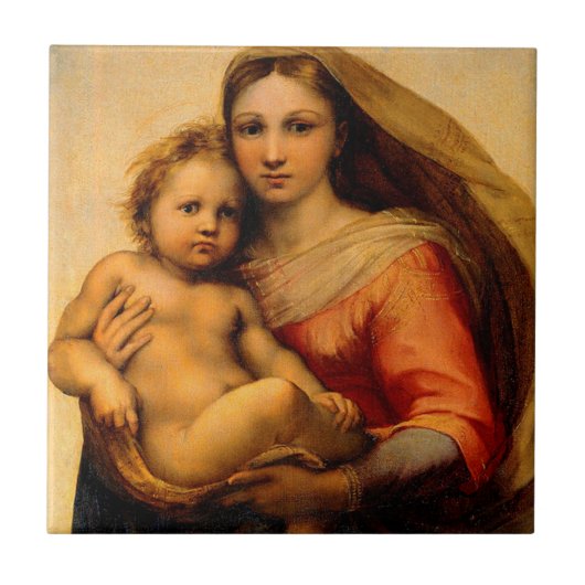 Jungfrau Mary and Child von Rafael Santi Fliese (Vorderseite)