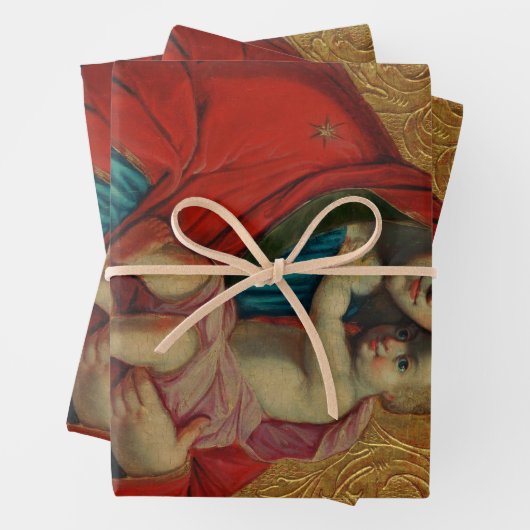 Jungfrau Mary and Jesus Child von Jan Rombauer Geschenkpapier Set (Beispiel)