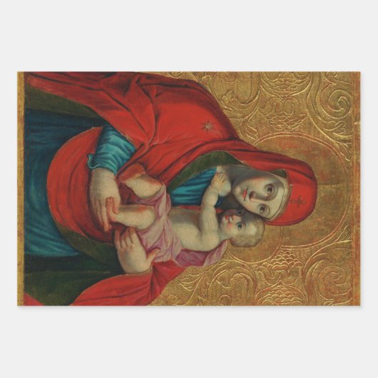Jungfrau Mary and Jesus Child von Jan Rombauer Geschenkpapier Set (Vorderseite)