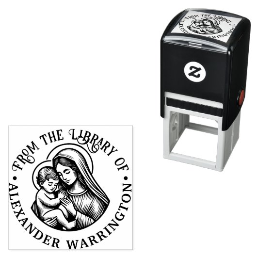 Jungfrau Mary Baby Jesus #3 Bibliotheksname Permastempel (Beispiel)