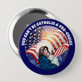 Jungfrau Mary Baby Jesus American Flag Button (Vorne & Hinten)