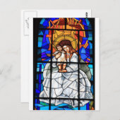 Jungfrau Mary baby Jesus Christ Buntglasfenster Postkarte (Vorne/Hinten)