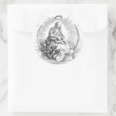 Jungfrau Mary baby Jesus crescent Moon Art Poster Runder Aufkleber (Tasche)