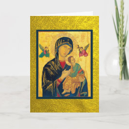 Jungfrau Mary & Baby Jesus Icon auf Gold Karte