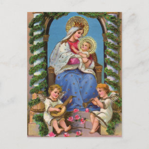 Jungfrau Mary Baby Jesus Vintage Weihnachtskarten Feiertagspostkarte