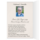 Jungfrau Mary Beerdigung Beileid Heilige Karte Dan (Innen (Links))