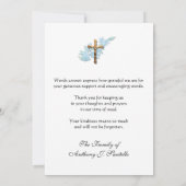 Jungfrau Mary Beerdigung Beileid Heilige Karte Dan (Rückseite)