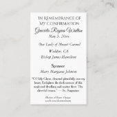 Jungfrau Mary bestätigen Visitenkarte (Rückseite)