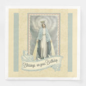 Jungfrau Mary Birthday Segings Lace Ecru White Serviette (Vorderseite)